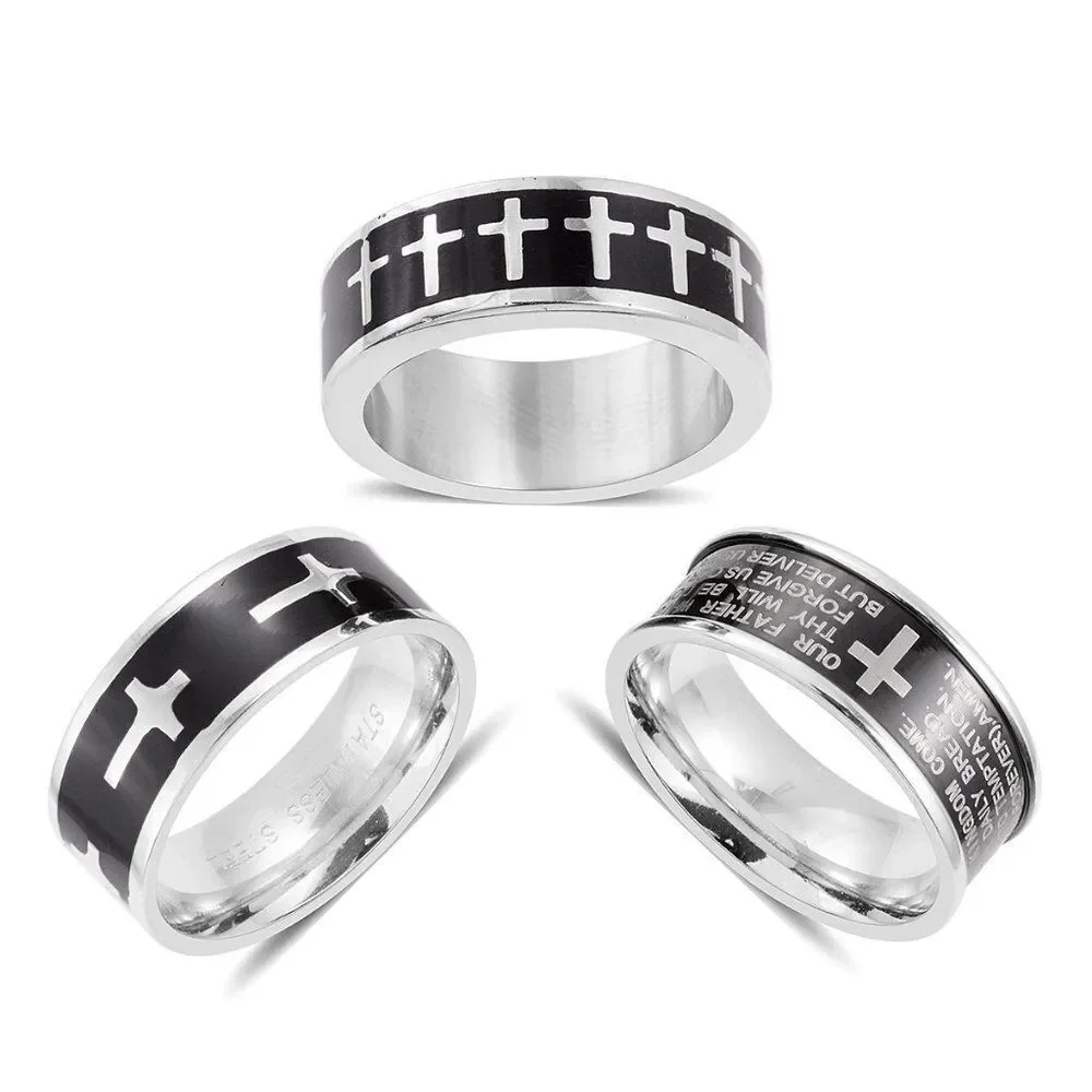 Stainless Steel Ring Bands Set of 3